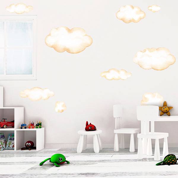 Stickers pour enfants: Kit aquarelle nuages