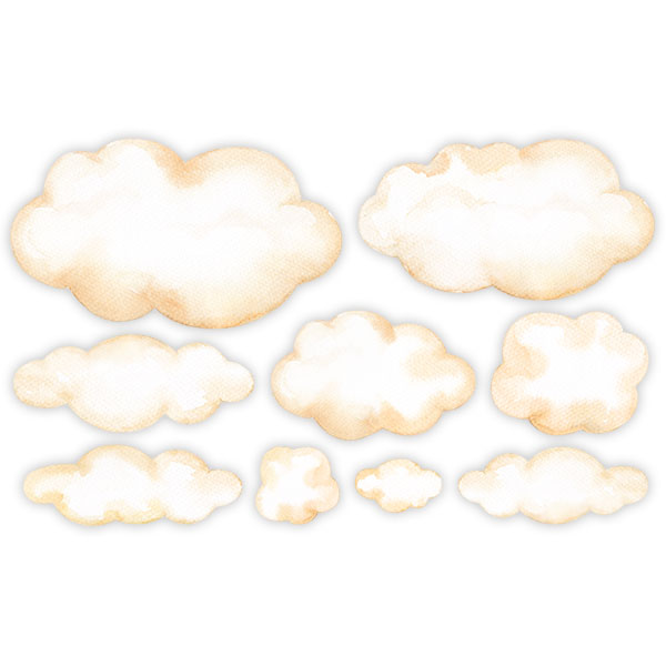 Stickers pour enfants: Kit aquarelle nuages