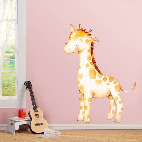 Sticker mural enfant Girafe à l'aquarelle