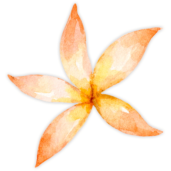 Stickers pour enfants: Fleur allongée orange
