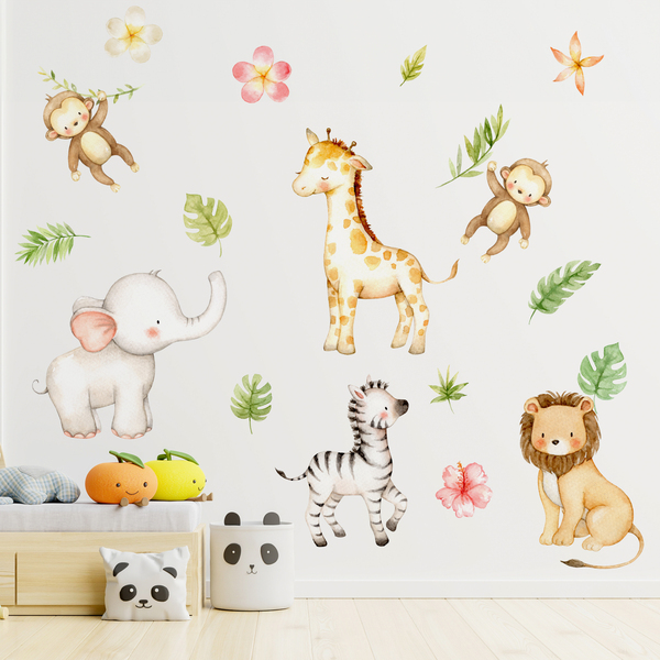 Stickers pour enfants: Kit aquarelle jungle