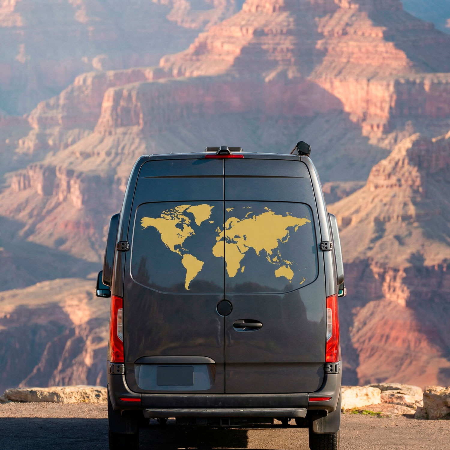 Stickers camping-car: Carte de silhouette Mundi Low