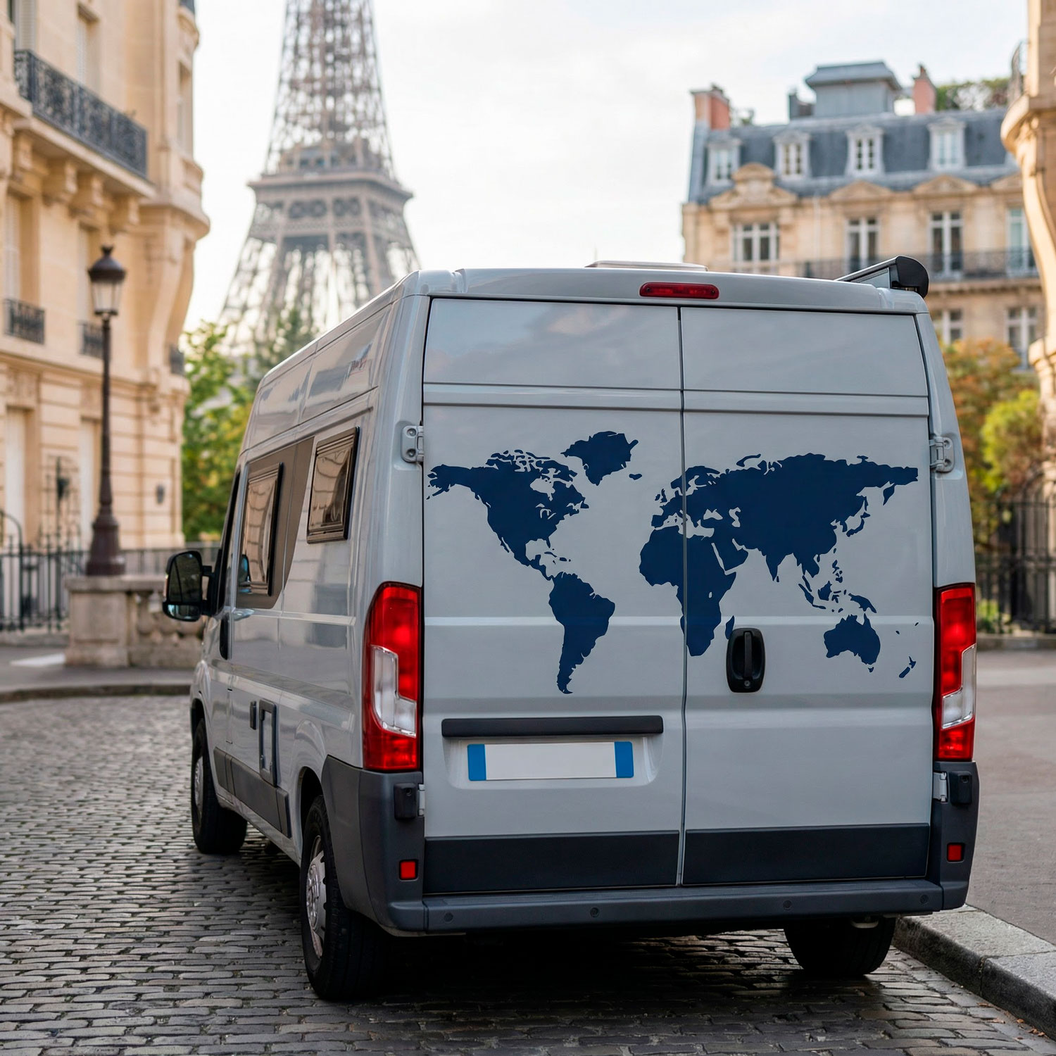 Stickers camping-car: Carte de silhouette Mundi Low