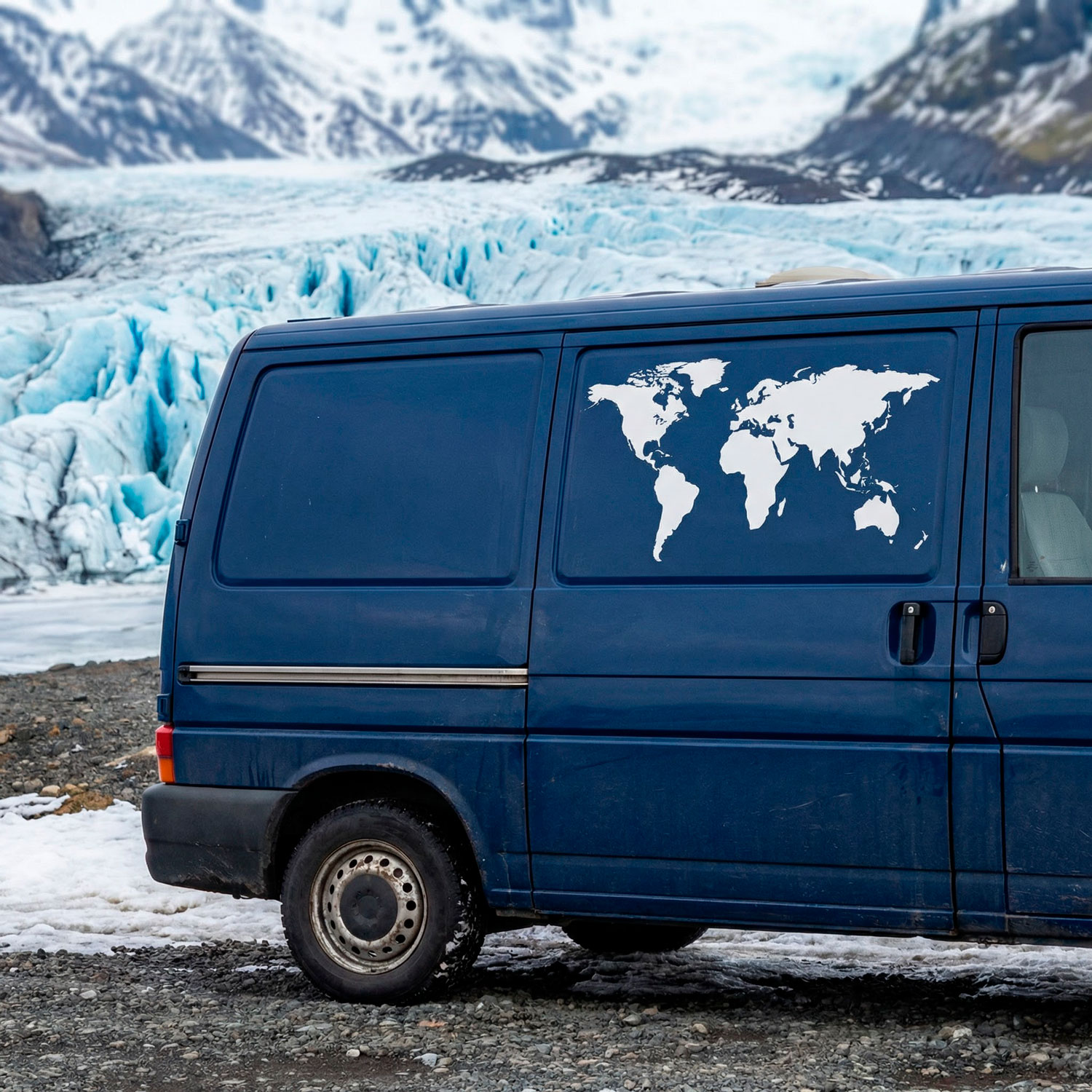 Stickers camping-car: Carte de silhouette Mundi Low