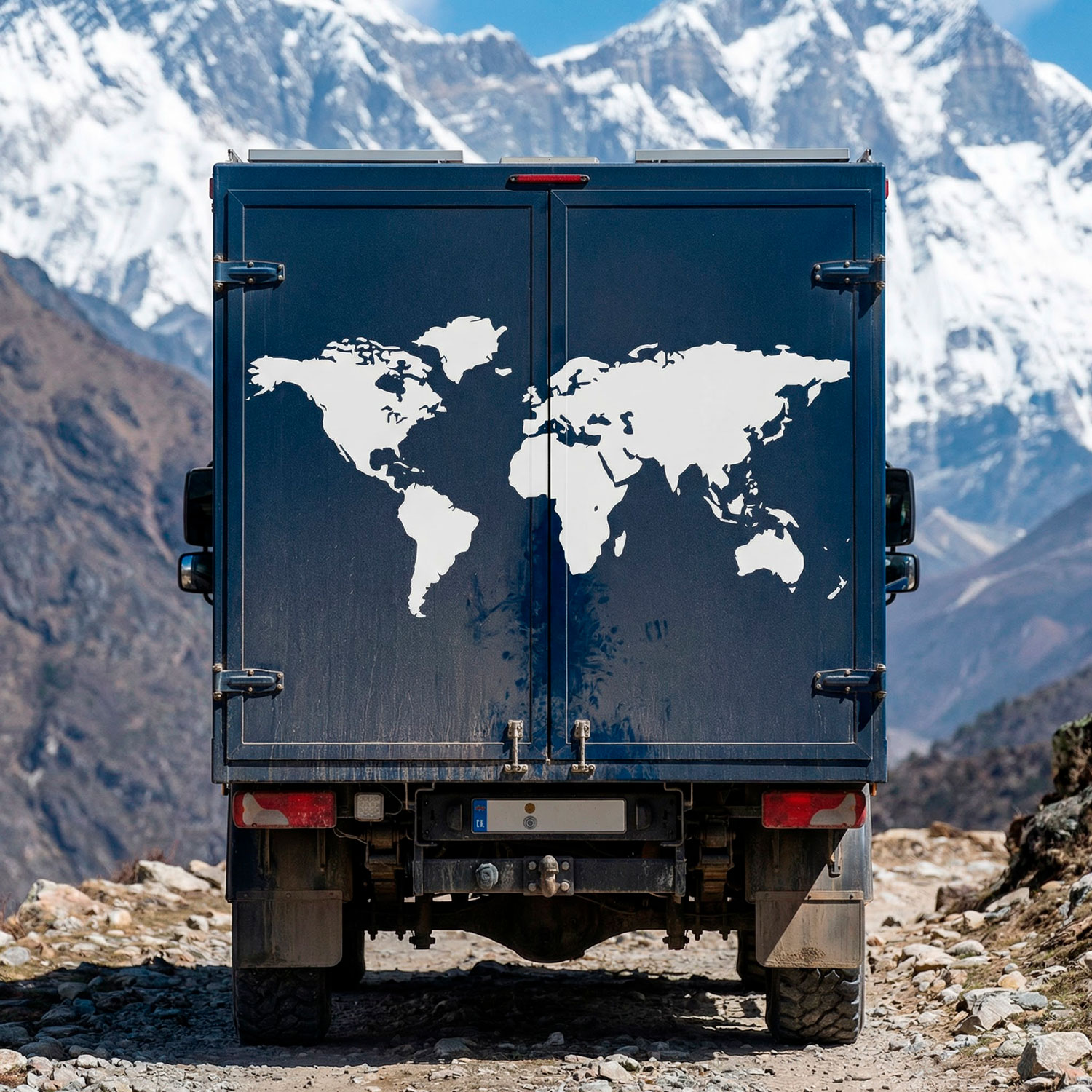 Stickers camping-car: Carte de silhouette Mundi Low