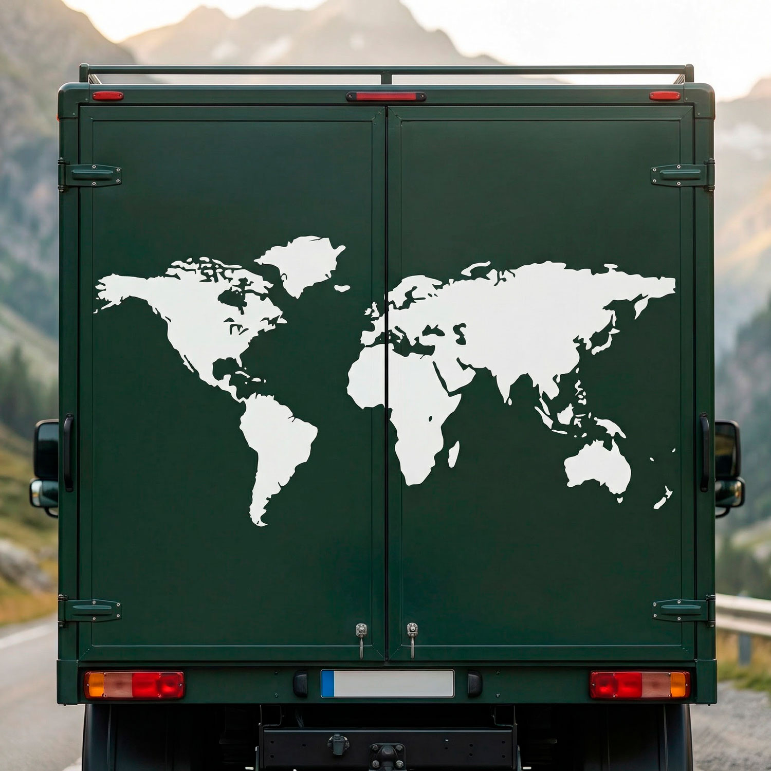 Stickers camping-car: Carte de silhouette Mundi Low