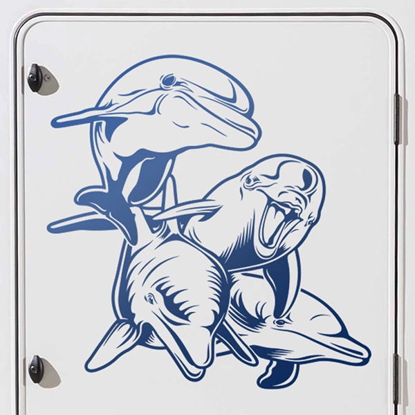 Autocollants: Troupeau de dauphins