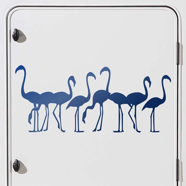 Stickers camping-car: Troupeau de Flamants