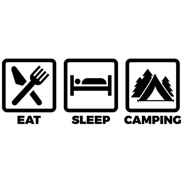 Stickers camping-car: Icônes de camping