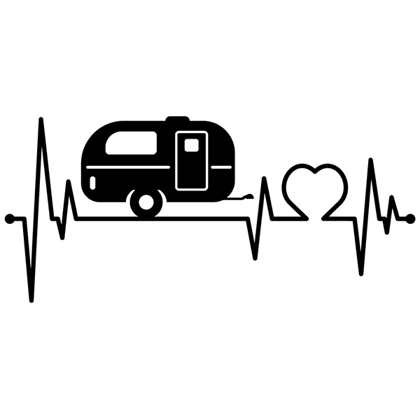 Stickers camping-car: Électrocardiogramme de la caravane