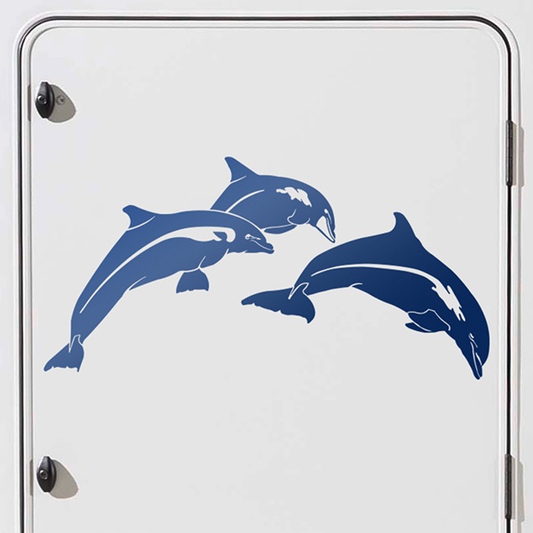 Stickers camping-car: Dauphins sautant