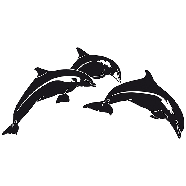 Stickers camping-car: Dauphins sautant