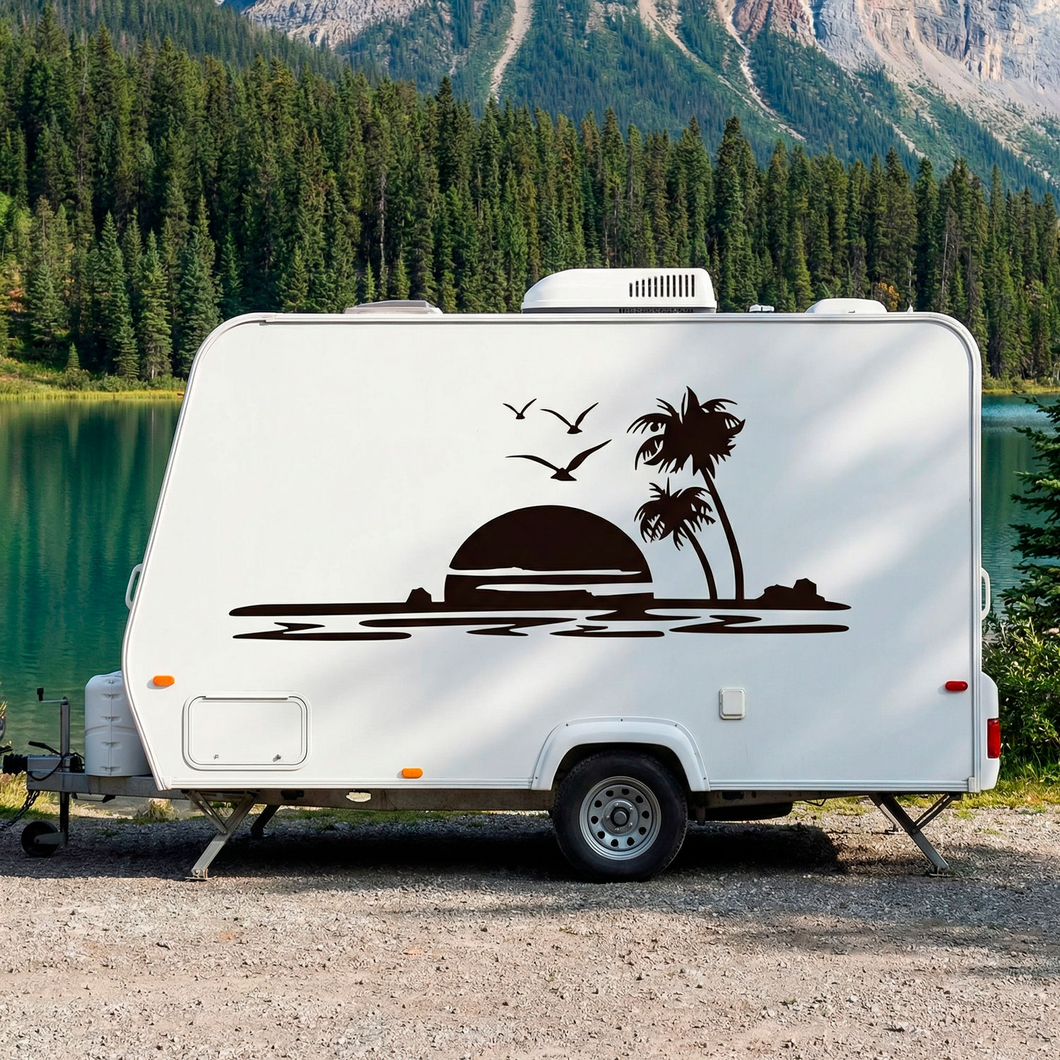 Stickers camping-car: Plage paradisiaque