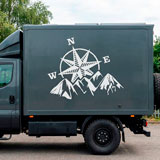 Stickers camping-car: Rose des vents dans la montagne 9