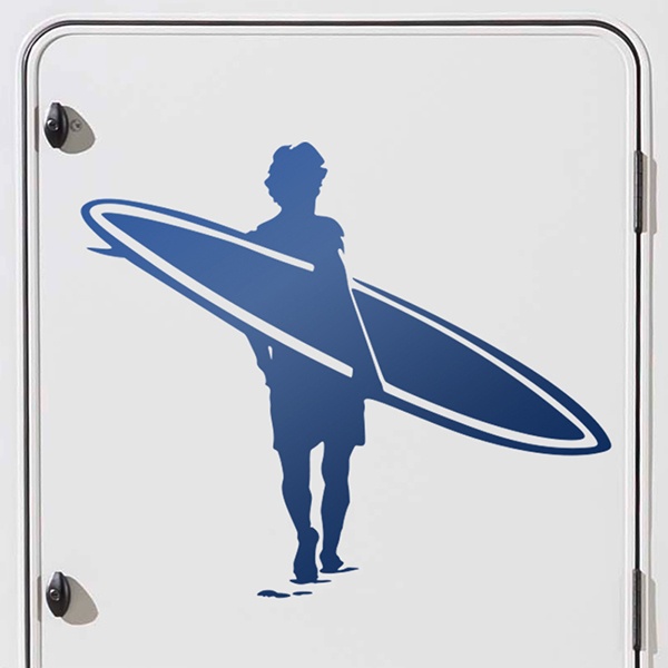 Autocollants: Surfer sur la plage