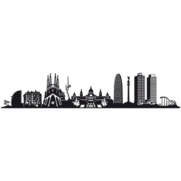 Stickers camping-car: Silhouette de Barcelone