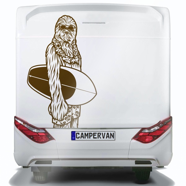 Stickers camping-car: Chewbacca surfer