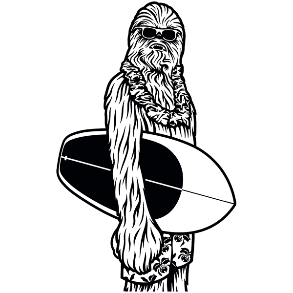 Autocollants: Chewbacca surfer