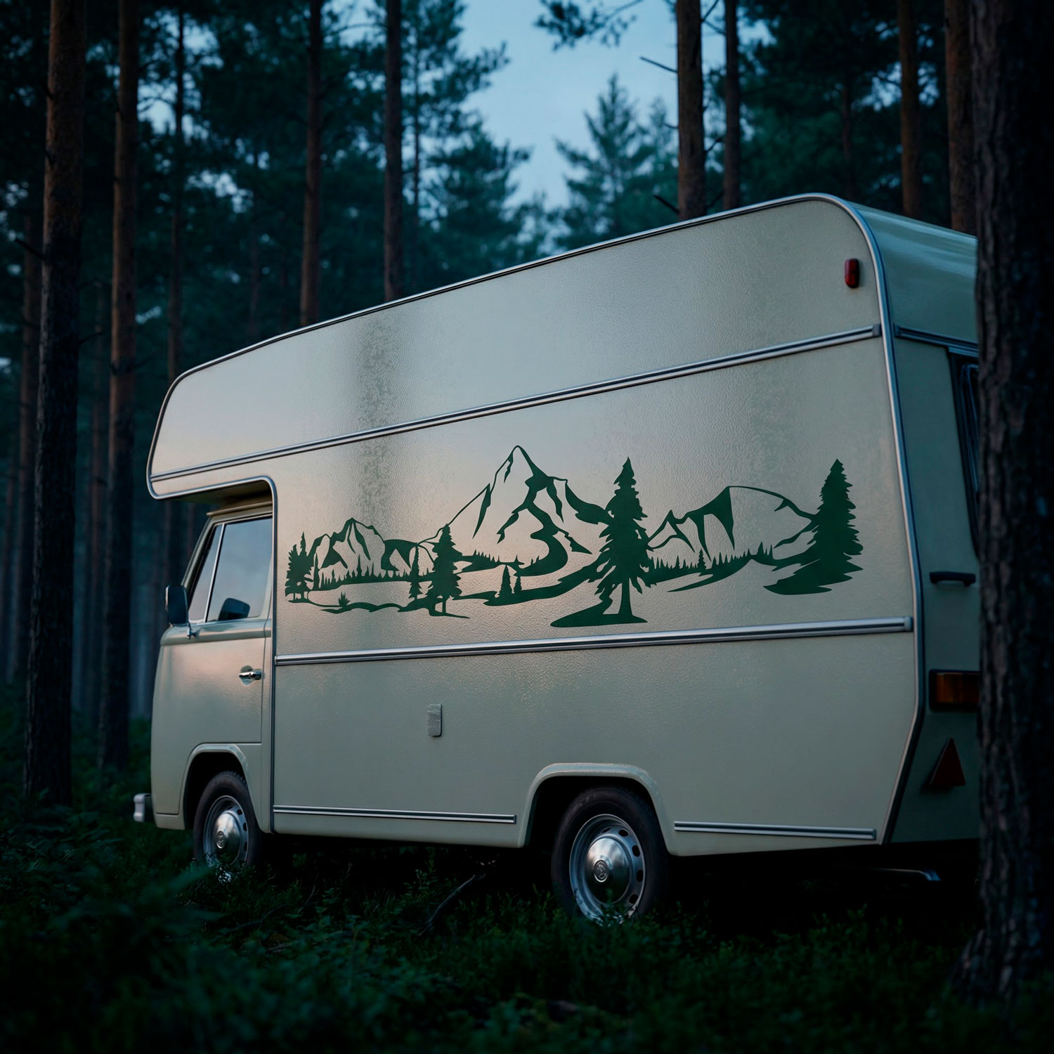 Stickers camping-car: Paysage de montagne