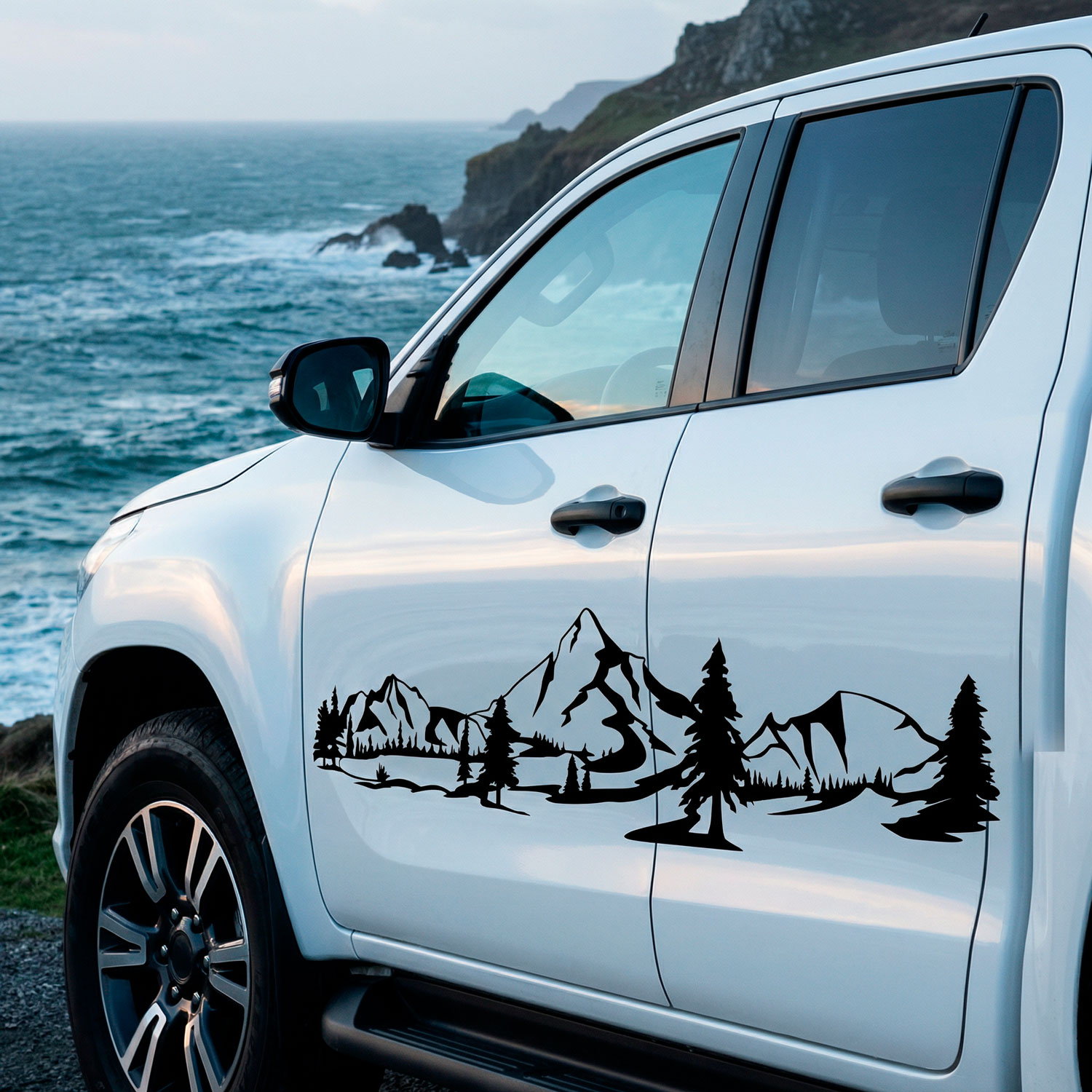 Stickers camping-car: Paysage de montagne