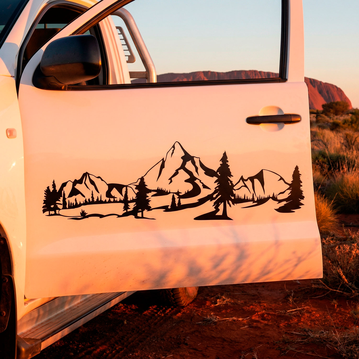 Stickers camping-car: Paysage de montagne