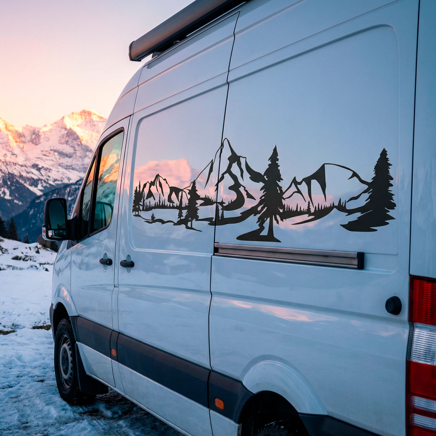 Stickers camping-car: Paysage de montagne