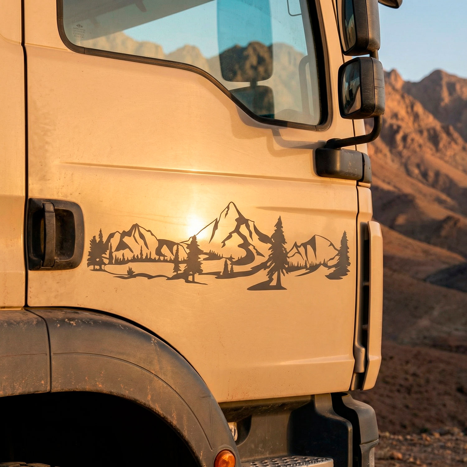 Stickers camping-car: Paysage de montagne