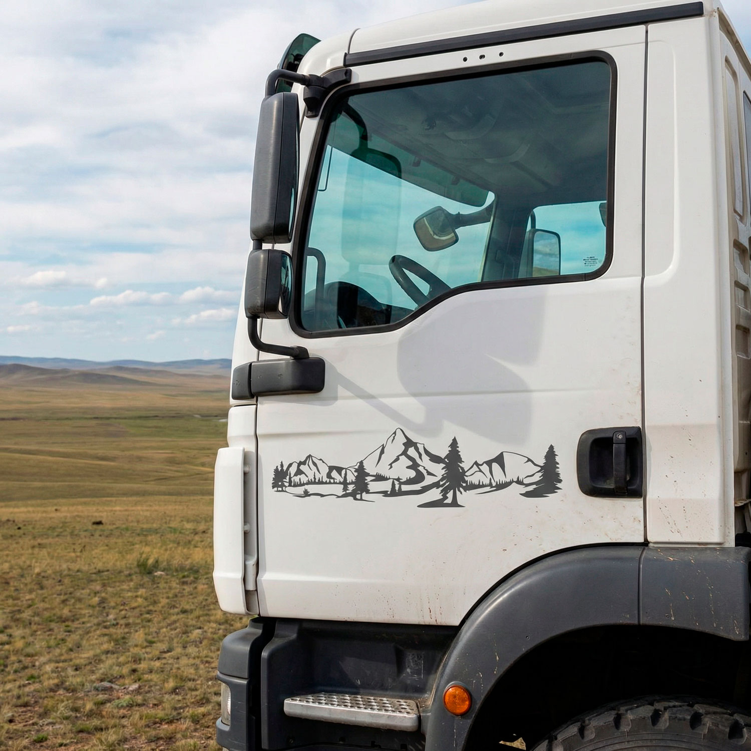 Stickers camping-car: Paysage de montagne