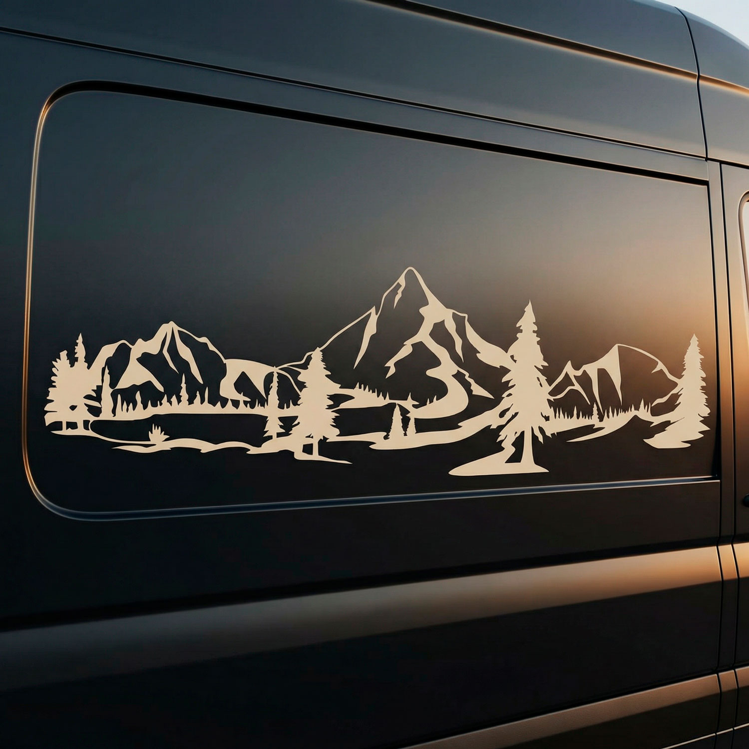 Stickers camping-car: Paysage de montagne