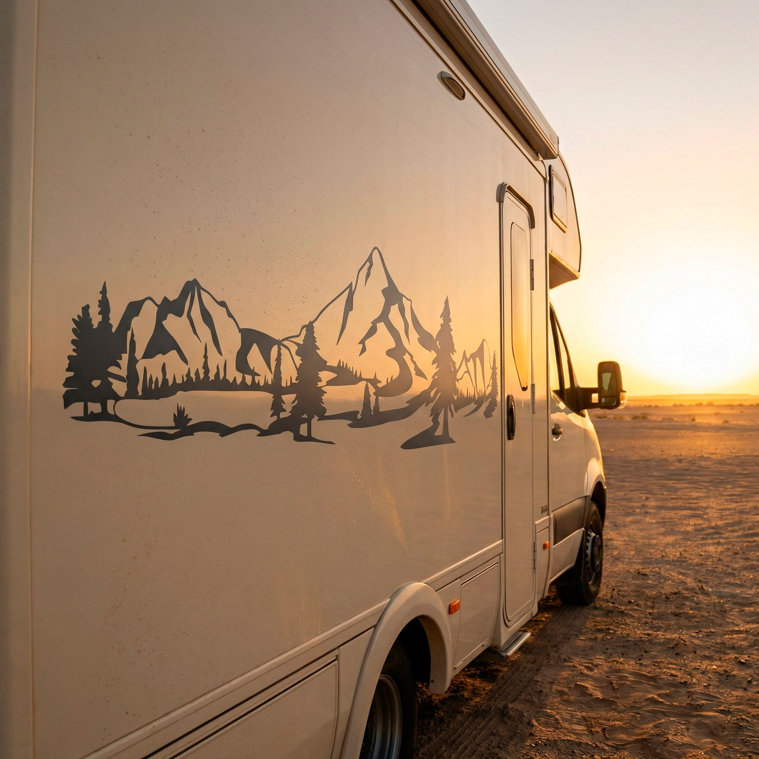 Stickers camping-car: Paysage de montagne
