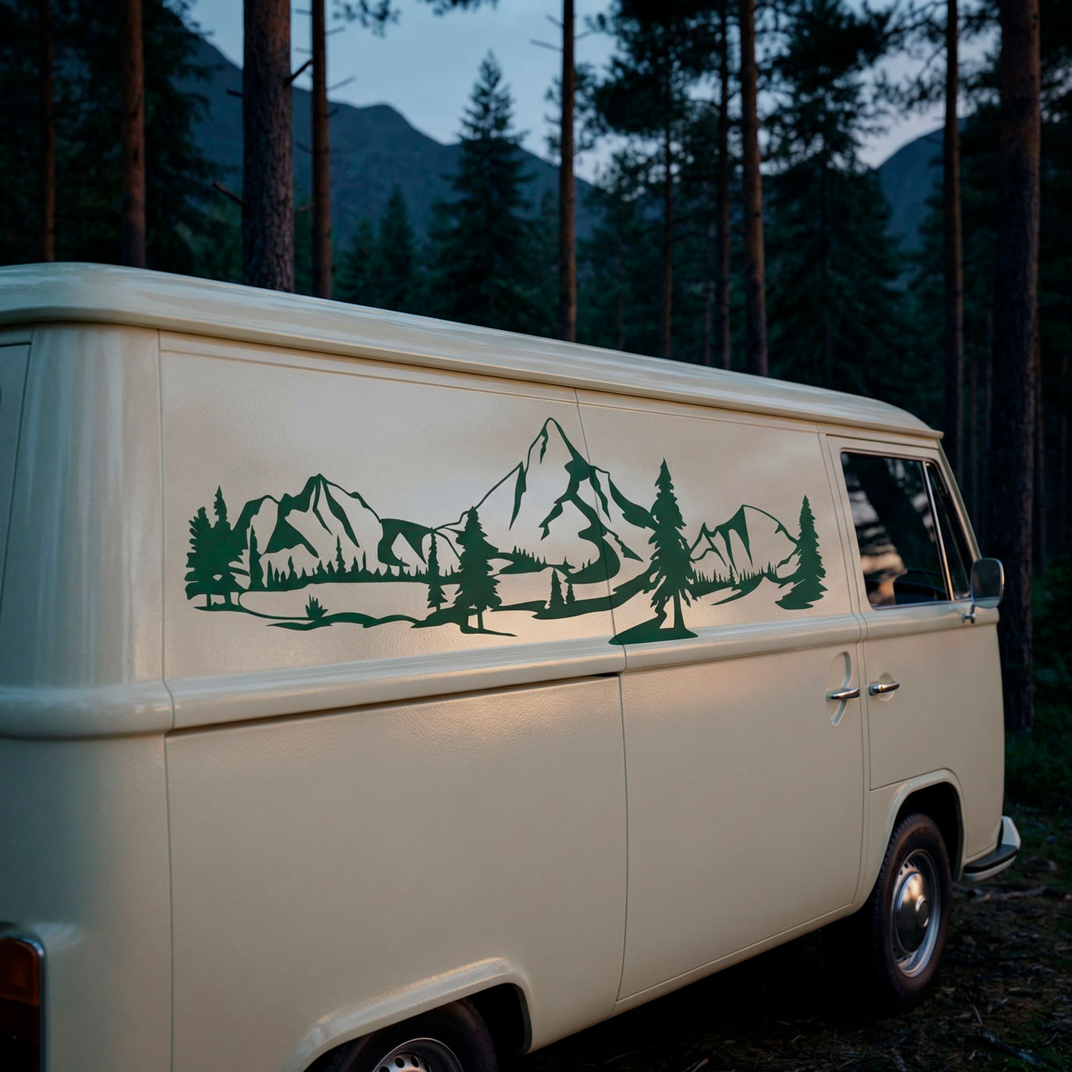 Stickers camping-car: Paysage de montagne