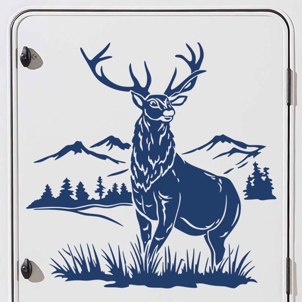 Stickers camping-car: Cerfs dans la forêt