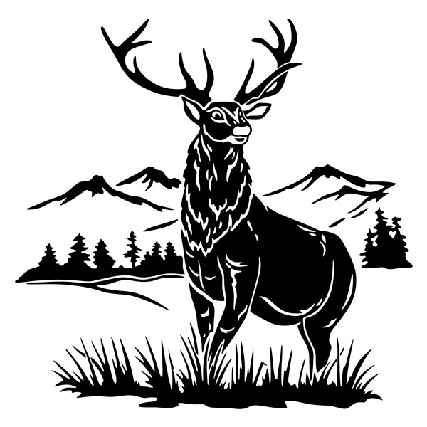 Stickers camping-car: Cerfs dans la forêt