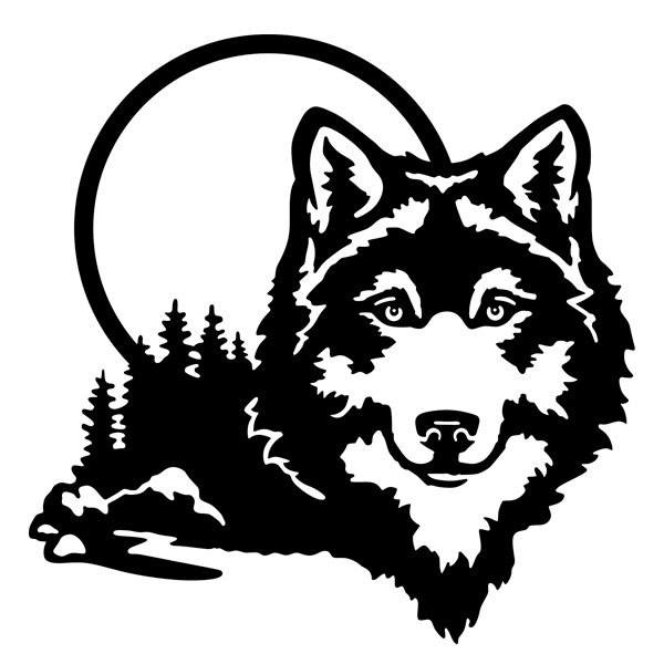 Stickers camping-car: Loup dans la forêt