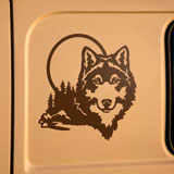 Stickers camping-car: Loup dans la for&ecirc;t 12