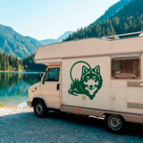 Stickers camping-car: Loup dans la for&ecirc;t 21