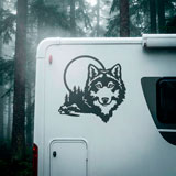 Stickers camping-car: Loup dans la for&ecirc;t 4