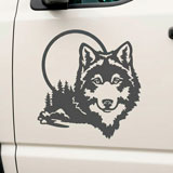 Stickers camping-car: Loup dans la for&ecirc;t 8