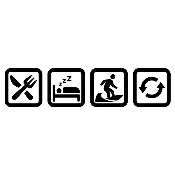 Autocollants: Symboles de la routine de surf