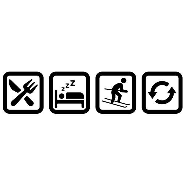 Stickers camping-car: Symboles de routine du ski