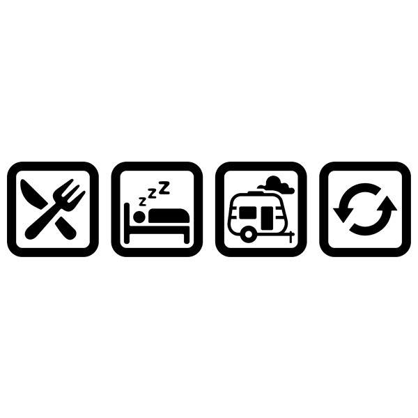 Stickers camping-car: Symboles de la caravane de routine