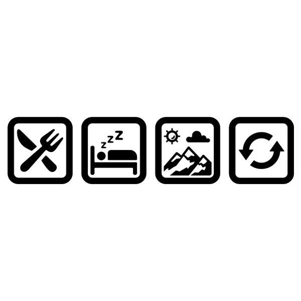 Stickers camping-car: Symboles routine de montagne