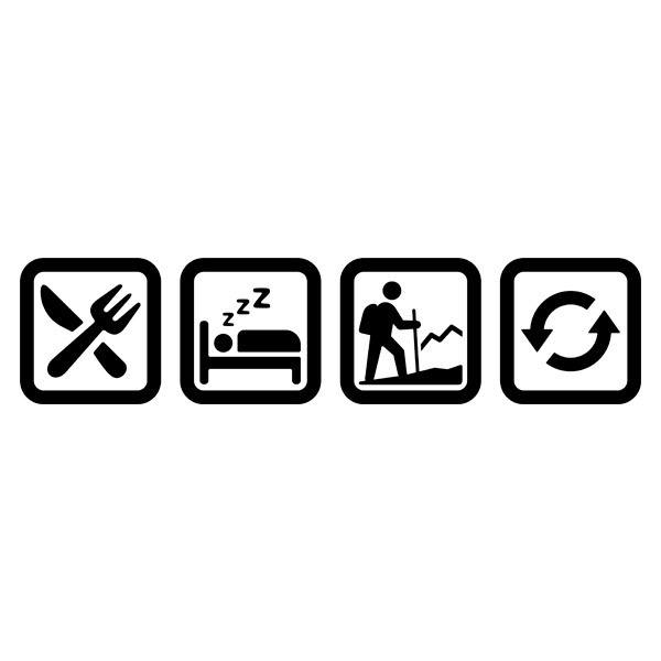 Stickers camping-car: Symboles excursions de routine