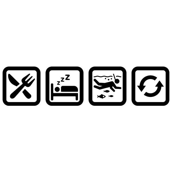 Stickers camping-car: Symboles plongée de routine