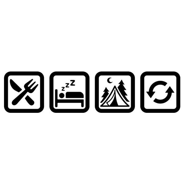 Autocollants: Symboles Camping de routine
