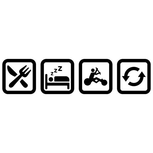 Stickers camping-car: Symboles Buggy cerf-volant de routine