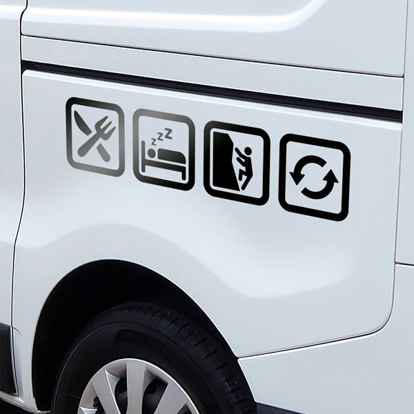 Stickers camping-car: Symboles Escalade de routine