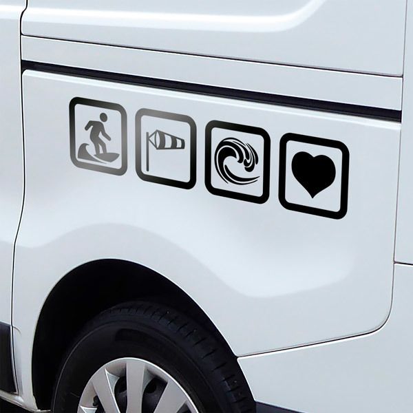 Autocollants: Amour pour le surf