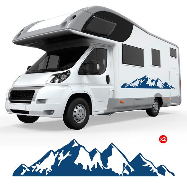 Stickers camping-car: Montagnes enneigées 0