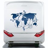 Stickers camping-car: Carte du Monde de la Boussole 2